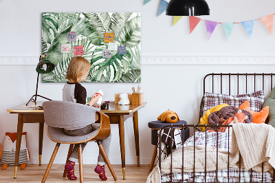 Pizarra magnética de pared con rotulador Póster verde con fotos y accesorios