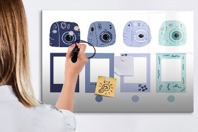 Pizarra magnética de pared con rotulador Un lugar creativo para recuerdos y fotos.