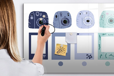 Pizarra magnética de pared con rotulador Un lugar creativo para recuerdos y fotos.