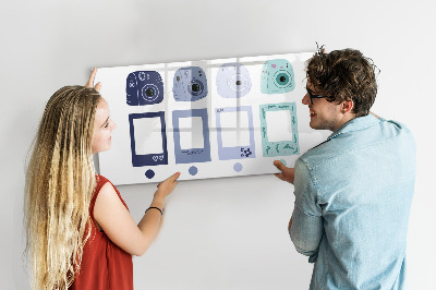 Pizarra magnética de pared con rotulador Un lugar creativo para recuerdos y fotos.