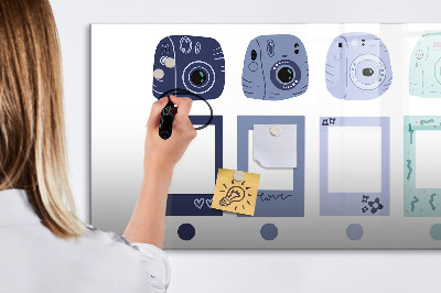 Pizarra magnética de pared con rotulador Un lugar creativo para recuerdos y fotos.