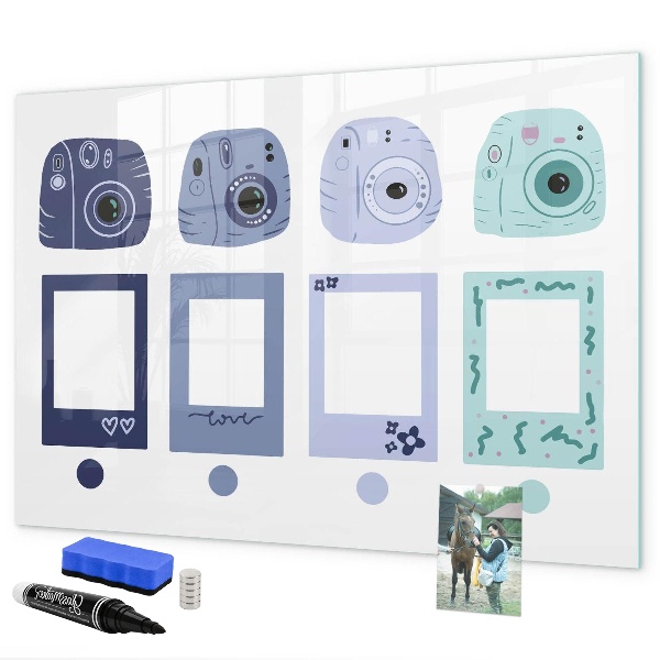 Pizarra magnética de pared con rotulador Un lugar creativo para recuerdos y fotos.