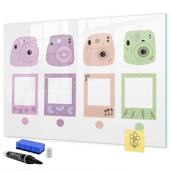 Pizarra borrable de cristal con imanes Tablero creativo para fotos y notas