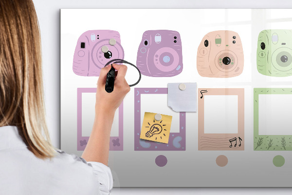 Pizarra borrable de cristal con imanes Tablero creativo para fotos y notas