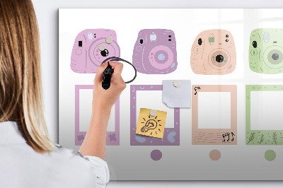 Pizarra borrable de cristal con imanes Tablero creativo para fotos y notas