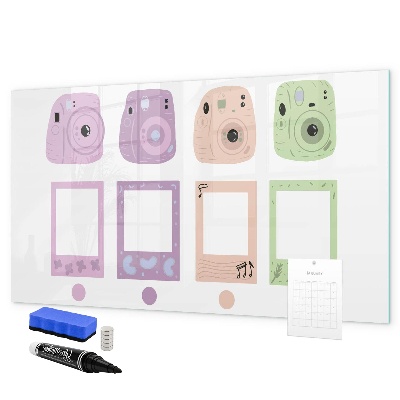 Pizarra borrable de cristal con imanes Tablero creativo para fotos y notas