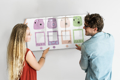 Pizarra borrable de cristal con imanes Tablero creativo para fotos y notas