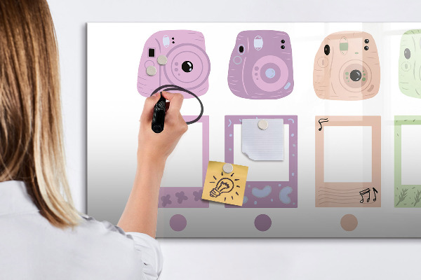 Pizarra borrable de cristal con imanes Tablero creativo para fotos y notas