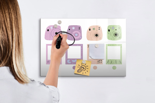 Pizarra borrable de cristal con imanes Tablero creativo para fotos y notas