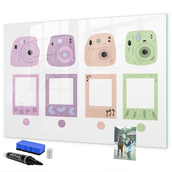 Pizarra borrable de cristal con imanes Tablero creativo para fotos y notas