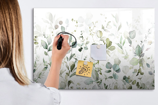 Pizarra magnética de pared con rotulador Tablero verde para fotos y notas.