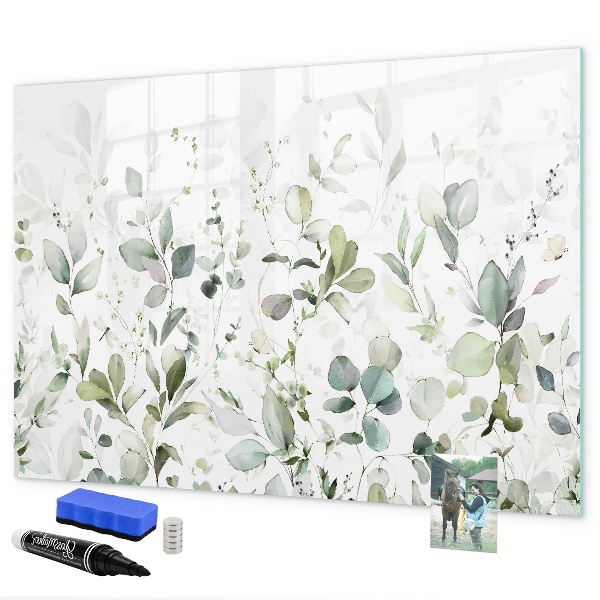 Pizarra magnética de pared con rotulador Tablero verde para fotos y notas.
