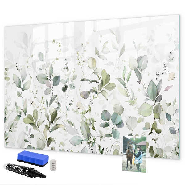 Pizarra magnética de pared con rotulador Tablero verde para fotos y notas.