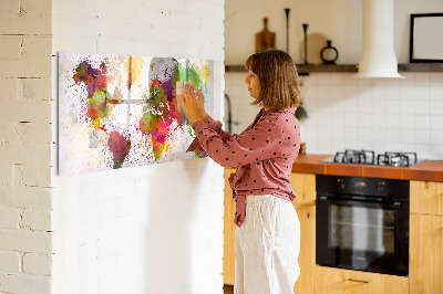 Pizarra magnética de pared con rotulador Mapa colorido con puntos para tomar fotos