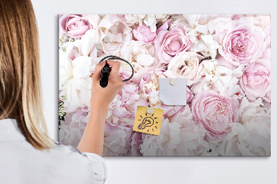 Pizarra borrable de cristal con imanes Tablero floral para notas y fotos
