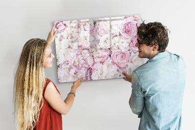 Pizarra borrable de cristal con imanes Tablero floral para notas y fotos