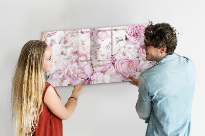 Pizarra borrable de cristal con imanes Tablero floral para notas y fotos