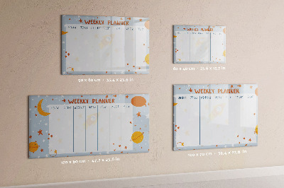 Pizarra magnética de pared con rotulador Planificador semanal con espacio para fotos