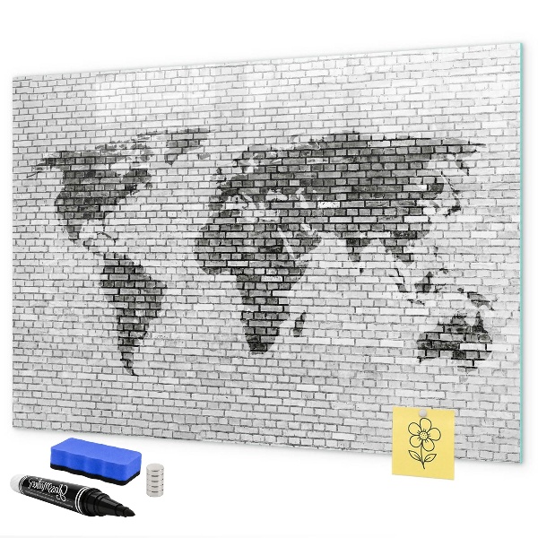 Pizarra borrable de cristal con imanes Mapa interactivo para mostrar fotos