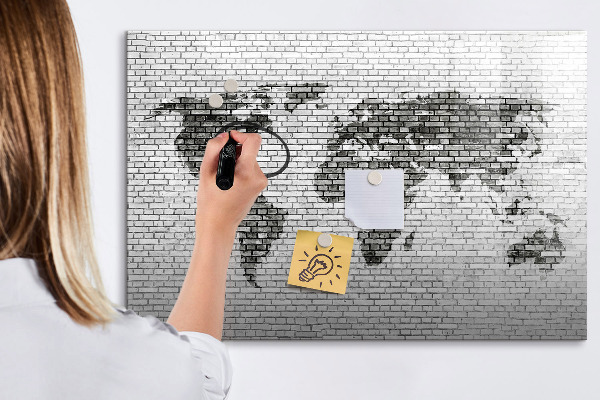 Pizarra borrable de cristal con imanes Mapa interactivo para mostrar fotos