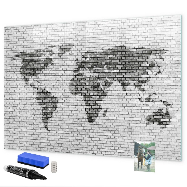 Pizarra borrable de cristal con imanes Mapa interactivo para mostrar fotos