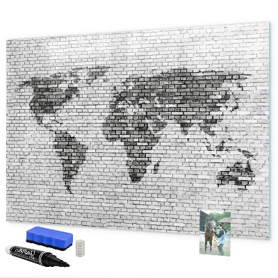 Pizarra borrable de cristal con imanes Mapa interactivo para mostrar fotos
