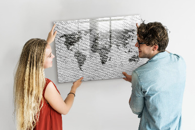 Pizarra borrable de cristal con imanes Mapa interactivo para mostrar fotos