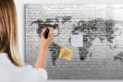 Pizarra borrable de cristal con imanes Mapa interactivo para mostrar fotos