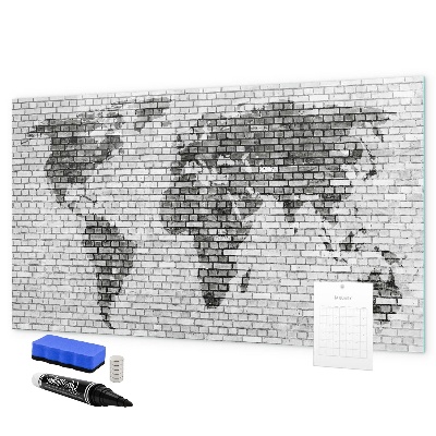 Pizarra borrable de cristal con imanes Mapa interactivo para mostrar fotos