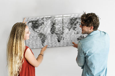 Pizarra borrable de cristal con imanes Mapa interactivo para mostrar fotos