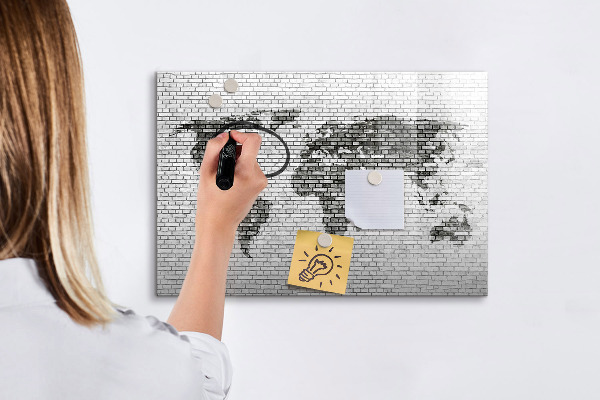 Pizarra borrable de cristal con imanes Mapa interactivo para mostrar fotos