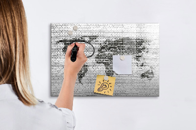 Pizarra borrable de cristal con imanes Mapa interactivo para mostrar fotos