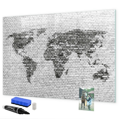 Pizarra borrable de cristal con imanes Mapa interactivo para mostrar fotos