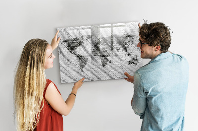Pizarra borrable de cristal con imanes Mapa interactivo para mostrar fotos