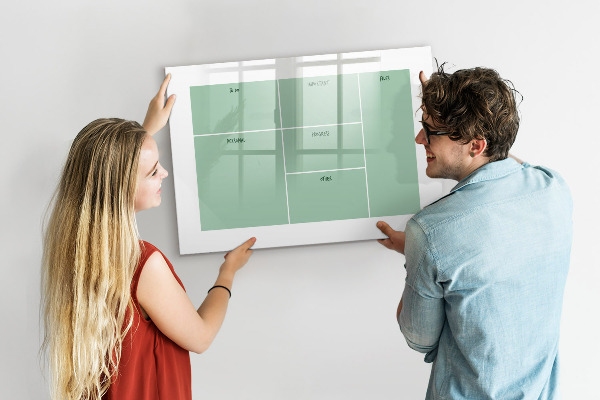 Pizarra magnética de pared con rotulador Organizador con notas y fotos