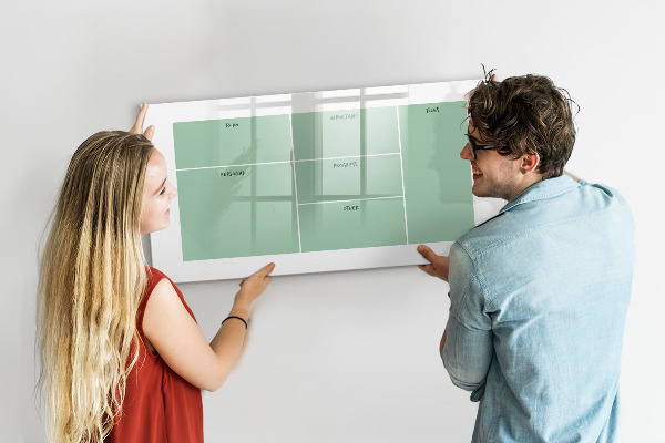 Pizarra magnética de pared con rotulador Organizador con notas y fotos