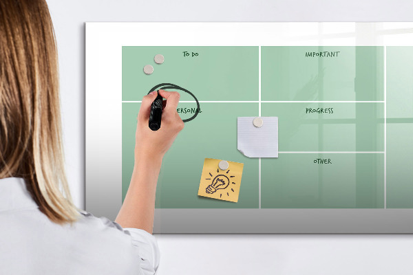 Pizarra magnética de pared con rotulador Organizador con notas y fotos