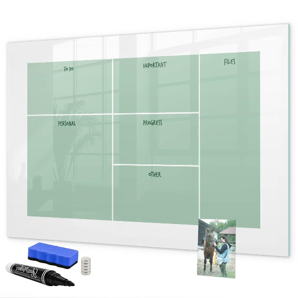 Pizarra magnética de pared con rotulador Organizador con notas y fotos