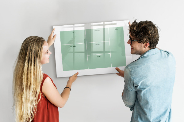 Pizarra magnética de pared con rotulador Organizador con notas y fotos