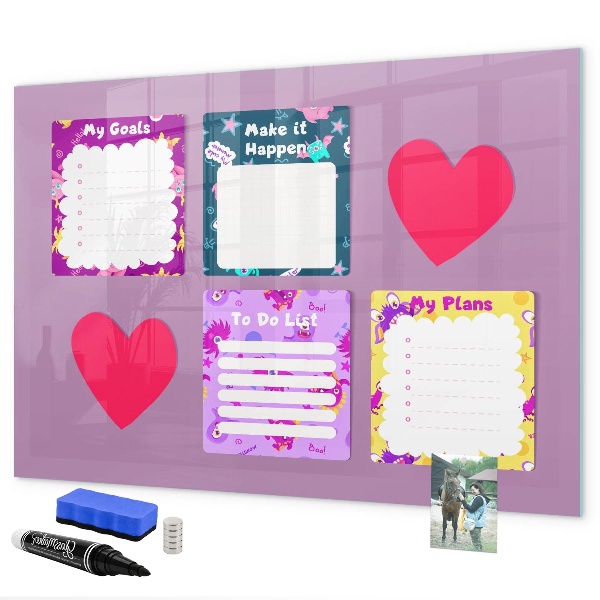 Pizarra magnética de pared con rotulador Tablero de planificación y motivación