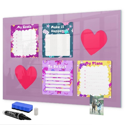 Pizarra magnética de pared con rotulador Tablero de planificación y motivación