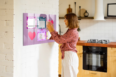 Pizarra magnética de pared con rotulador Tablero de planificación y motivación
