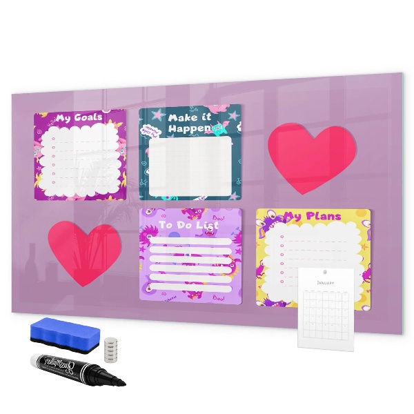 Pizarra magnética de pared con rotulador Tablero de planificación y motivación