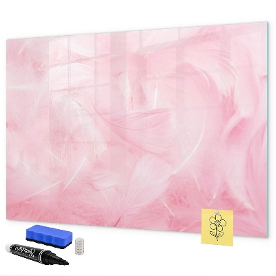 Pizarra borrable de cristal con imanes Tablero rosa para notas y fotos