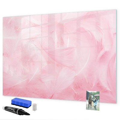 Pizarra borrable de cristal con imanes Tablero rosa para notas y fotos