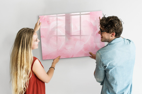 Pizarra borrable de cristal con imanes Tablero rosa para notas y fotos