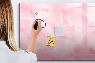 Pizarra borrable de cristal con imanes Tablero rosa para notas y fotos