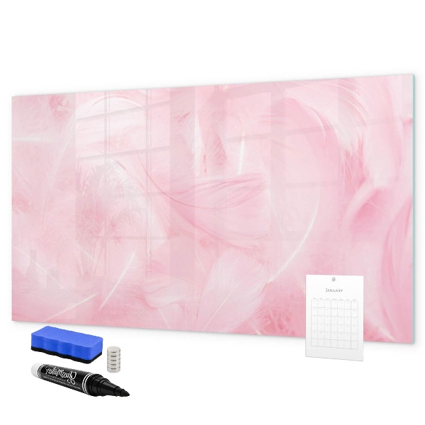 Pizarra borrable de cristal con imanes Tablero rosa para notas y fotos
