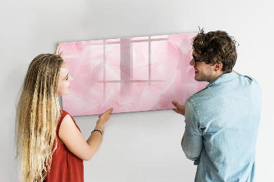 Pizarra borrable de cristal con imanes Tablero rosa para notas y fotos