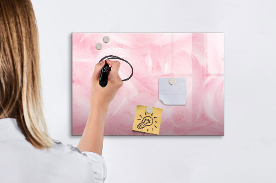 Pizarra borrable de cristal con imanes Tablero rosa para notas y fotos